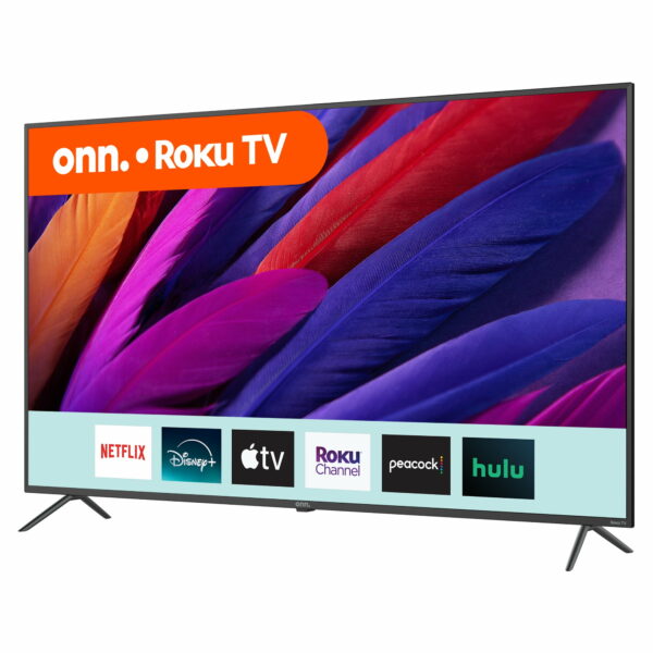 onn. 65" 4K UHD LED Roku Smart TV with HDR, 60Hz, VESA Mount, 3 HDMI Ports, Smart Home Compatible - Image 2