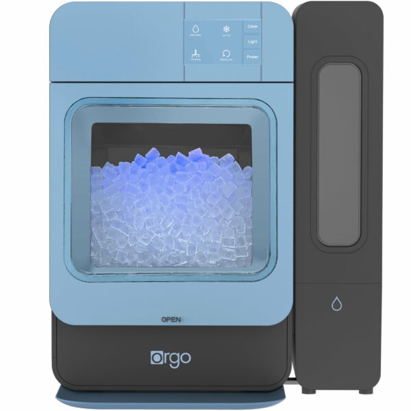 Orgo Sonic Countertop Ice Maker, 33 lbs Nugget Ice, Blue, Compact & Efficient
