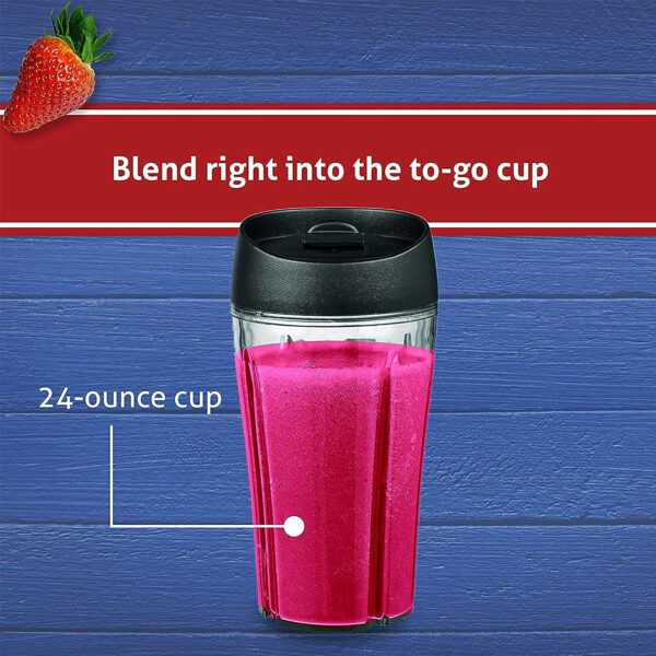 Oster Pro 1200 Blender, Glass Jar & 24oz Smoothie Cup, 1200W, 7 Speeds, Dual Direction Blades, Brushed Nickel - Image 4