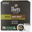 Peet's Coffee Decaf Dark Roast K-Cup Pods, House Blend, 75 Count - Keurig Compatible, Rich Spicy Flavor