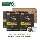 Peet's Coffee Decaf House Blend Dark Roast K-Cup Pods, 88 Count, 100% Arabica, Compatible with Keurig Brewers