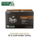 Peet's Coffee Major Dickason's Blend Dark Roast K-Cup Pods, 75 Count, 100% Arabica, Compatible with Keurig Brewers