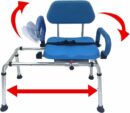 Platinum Health Carousel Sliding Shower Chair, Blue Aluminum, Swivel Padded Seat, 300 lb Capacity