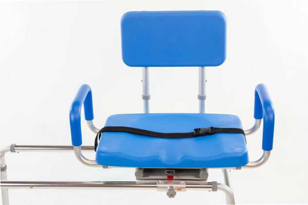 Platinum Health Carousel Sliding Shower Chair, Blue Aluminum, Swivel Padded Seat, 300 lb Capacity - Image 4
