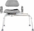 Platinum Health Carousel Sliding Shower Chair, Blue Aluminum, Swivel Padded Seat, 300 lb Capacity