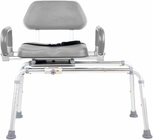 Platinum Health Carousel Sliding Shower Chair, Blue Aluminum, Swivel Padded Seat, 300 lb Capacity - Image 9