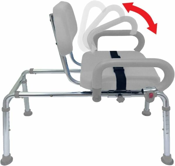 Platinum Health Carousel Sliding Shower Chair, Blue Aluminum, Swivel Padded Seat, 300 lb Capacity - Image 10