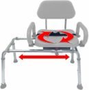 Platinum Health Carousel Sliding Shower Chair, Blue Aluminum, Swivel Padded Seat, 300 lb Capacity