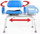 Platinum Health Carousel Sliding Shower Chair, Blue Aluminum, Swivel Padded Seat, 300 lb Capacity