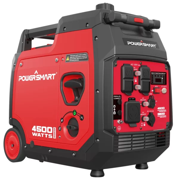 PowerSmart 4500W Portable Gas Inverter Generator, Electric Start, Super Quiet, Outdoor Use