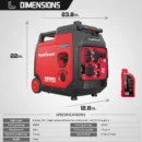 PowerSmart 4500W Portable Gas Inverter Generator, Electric Start, Super Quiet, Outdoor Use