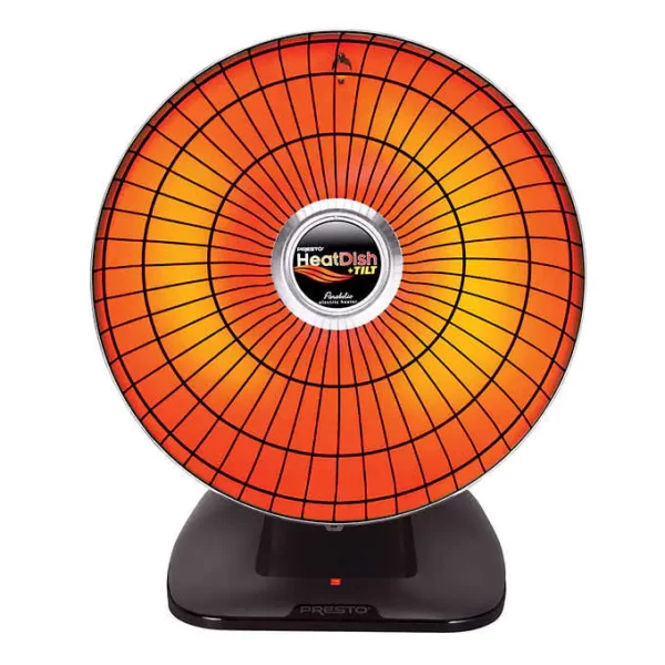 Presto HeatDish Plus 1000W Parabolic Heater with Adjustable Tilt, Energy-Efficient