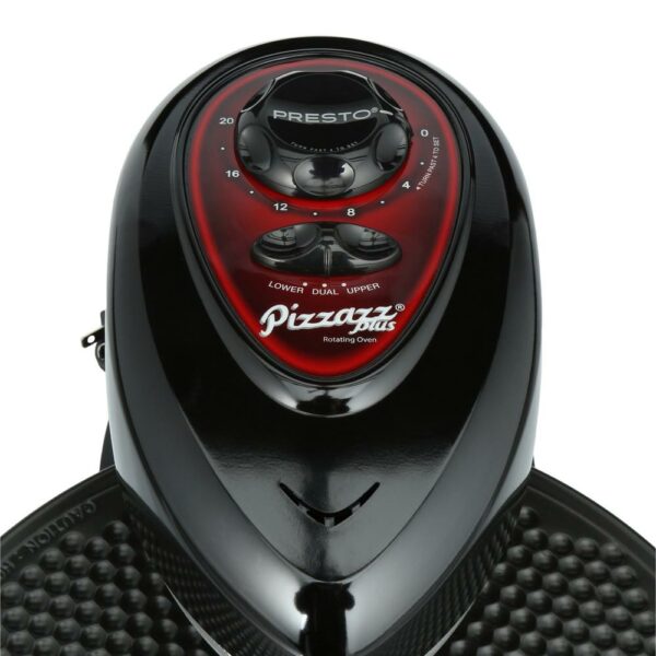 Presto Pizzazz Plus 1235W Rotating Pizza Oven with Timer, Non-Stick Surface, Black - Image 5