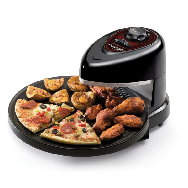 Presto Pizzazz Plus 1235W Rotating Pizza Oven with Timer, Non-Stick Surface, Black - Image 3