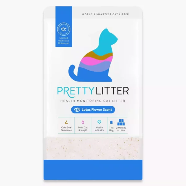 PrettyLitter Lotus Flower Scented Cat Litter, 8lbs - Ultra Lightweight, 99% Dust-Free, Advanced Odor & Health Monitoring