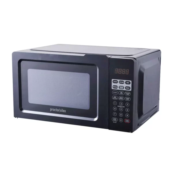Proctor Silex 700W Black Countertop Microwave, 0.6 cu ft, LED Display, 10 Power Levels - Image 3