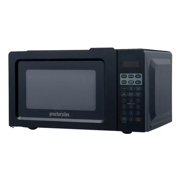 Proctor Silex 700W Black Countertop Microwave, 0.6 cu ft, LED Display, 10 Power Levels - Image 2