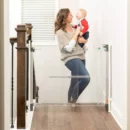 Qdos Crystal Clear Acrylic Baby Safety Gate, 30.7" Height, Fits 29.5"-39.8" Openings, Hardware Mounted, ASTM Certified
