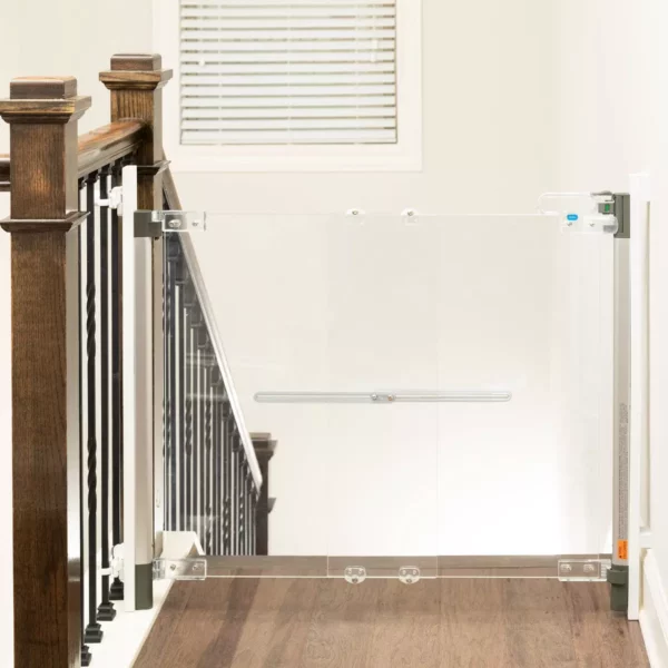 Qdos Crystal Clear Acrylic Baby Safety Gate, 30.7" Height, Fits 29.5"-39.8" Openings, Hardware Mounted, ASTM Certified - Image 2