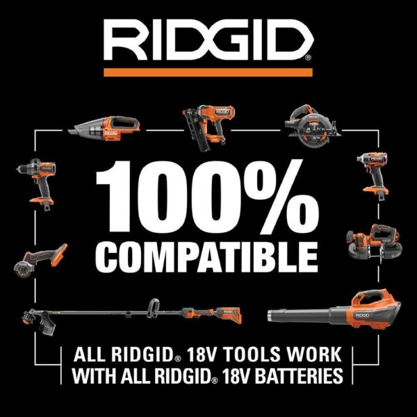RIDGID 18V Brushless Cordless Leaf Blower R01601K with 6.0Ah Battery, 510 CFM, 130 MPH - Image 12