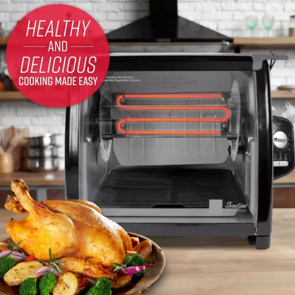 Ronco Modern Rotisserie Oven, Large Capacity, Self-Basting, Stainless Steel, Black - Image 2