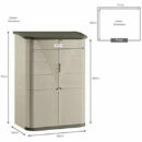 Rubbermaid Outdoor Resin Storage Shed, 52 Cu Ft, Weather Resistant, Vertical Design, Olive/Sandstone