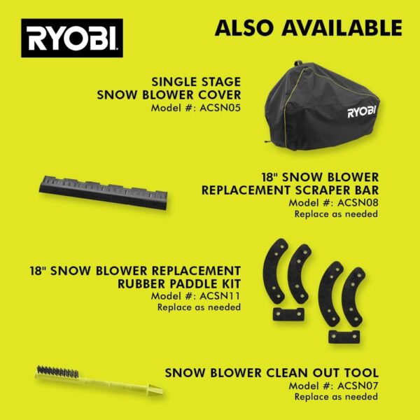 RYOBI 40V HP Brushless 18" Cordless Snow Blower with 6.0 Ah Battery & Charger - Image 11