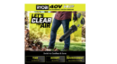 RYOBI 40V HP Brushless Cordless Leaf Blower, 730 CFM, 190 MPH, 2x 4.0 Ah Batteries & Charger, 57 dB Quiet