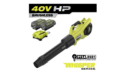 RYOBI 40V HP Brushless Cordless Leaf Blower, 730 CFM, 190 MPH, 2x 4.0 Ah Batteries & Charger, 57 dB Quiet