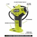RYOBI ONE+ Cordless Tire Inflator with Digital Gauge, 18V Battery & Charger