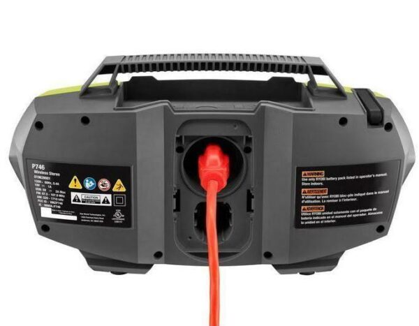 Ryobi One+ P746 18V Bluetooth Radio with Dual Power & USB Charging Port - Image 5