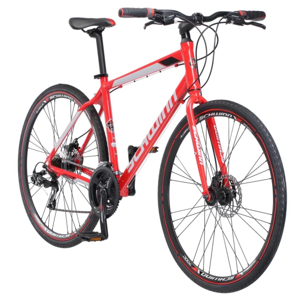 Schwinn Kempo Men's Hybrid Bike, 21-Speed, 700c Aluminum Frame, Red