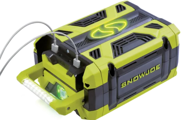 Snow Joe 100V 5.0Ah Lithium-Ion Battery with USB Ports & LED Light for Tools - Image 3