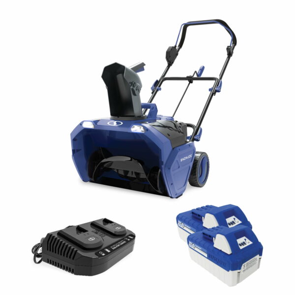 Snow Joe 48V Cordless 20" Snow Blower with 2 Batteries & Charger, 180° Chute, LED Light