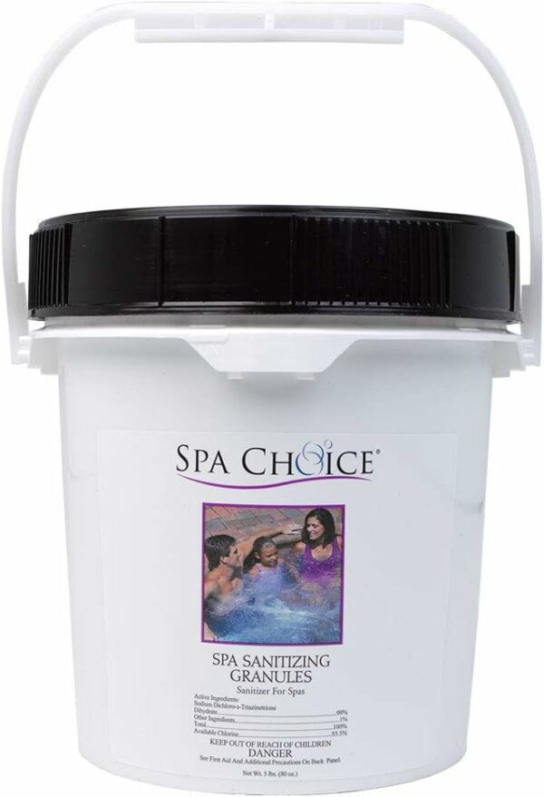 SpaChoice Chlorine Granules for Hot Tubs & Spas, 5 lbs - Fast Dissolving, Algae Control, Bacteria Killing