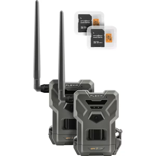 SpyPoint Flex-M 28MP Trail Camera Twin Pack with Infrared Flash and SD Cards
