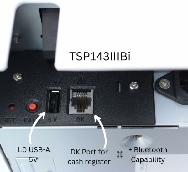 Star Micronics TSP143IIIBi Bluetooth Thermal Receipt Printer with Auto-Cutter, Gray - iOS/Android/Windows Compatible - Image 3