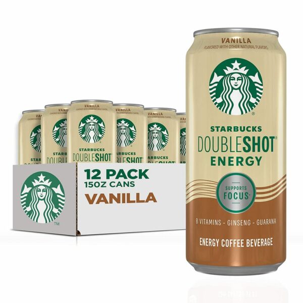 Starbucks Doubleshot Vanilla Espresso Energy Drink, 15oz, 12-Pack Cans