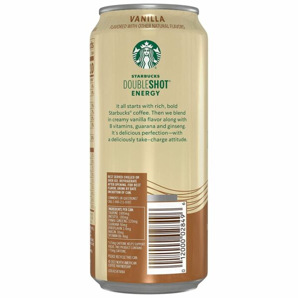 Starbucks Doubleshot Vanilla Espresso Energy Drink, 15oz, 12-Pack Cans - Image 4