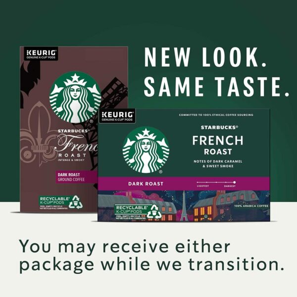 Starbucks French Roast Dark Roast Arabica K-Cup Coffee Pods, 96 Count, Bold Flavor, Low Acidity - Image 2