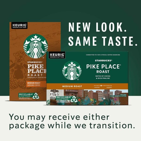 Starbucks Pike Place Roast Medium Coffee K-Cups, 96-Count, 100% Arabica, Keurig Compatible - Image 2