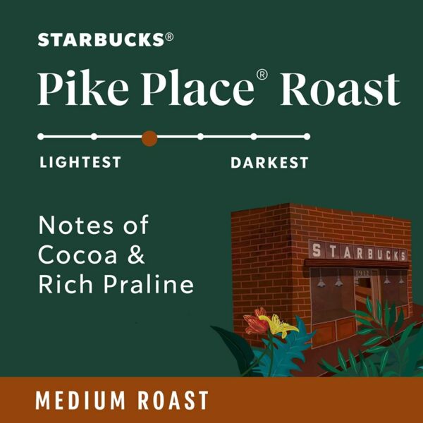Starbucks Pike Place Roast Medium Coffee K-Cups, 96-Count, 100% Arabica, Keurig Compatible - Image 3