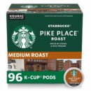 Starbucks Pike Place Roast Medium Coffee K-Cups, 96-Count, 100% Arabica, Keurig Compatible