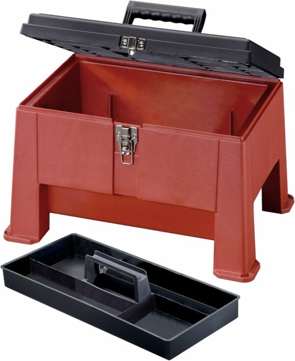 Step N Store Heavy Duty 20" Step Stool & Tool Box, 325 lbs Capacity, Nickel-Plated Latch, Lockable Hinge, Made in USA - Image 3