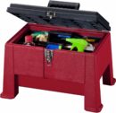 Step N Store Heavy Duty 20" Step Stool & Tool Box, 325 lbs Capacity, Nickel-Plated Latch, Lockable Hinge, Made in USA