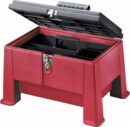 Step N Store Heavy Duty 20" Step Stool & Tool Box, 325 lbs Capacity, Nickel-Plated Latch, Lockable Hinge, Made in USA