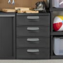 Sterilite Heavy-Duty 4 Drawer Plastic Storage Unit, Flat Gray, BPA-Free