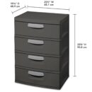 Sterilite Heavy-Duty 4 Drawer Plastic Storage Unit, Flat Gray, BPA-Free
