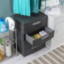 Sterilite Heavy-Duty 4 Drawer Plastic Storage Unit, Flat Gray, BPA-Free