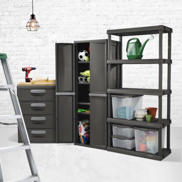 Sterilite Heavy-Duty 4 Drawer Plastic Storage Unit, Flat Gray, BPA-Free - Image 5